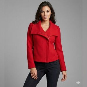 Talbots Women's Tailored Textured Wool Blend Moto Jacket Size 6